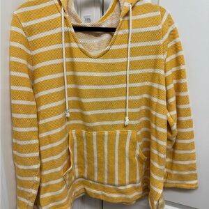 Old Navy Yellow and White Striped Hoodie